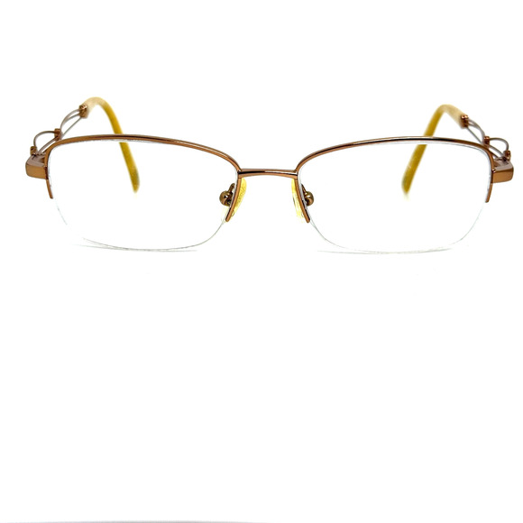 Safilo Emozioni 4351 Eyeglasses Frame Women's Gold Half Rim Rectangular 19771 - Picture 1 of 8